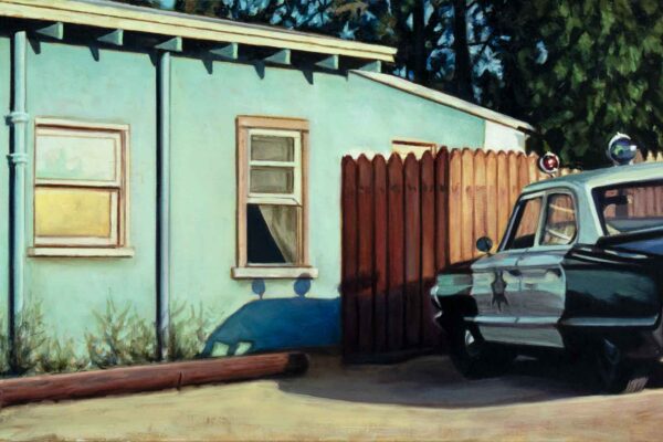 Stakeout 52 x 31 cm oil on linen